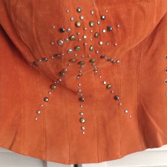 2 prices orange suede bustier an crop jacket xs - Picture 5 of 5